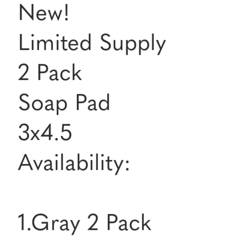 New! Soap Pad 2 Pack 3x4.5 Gray Only - Picture 2 of 3